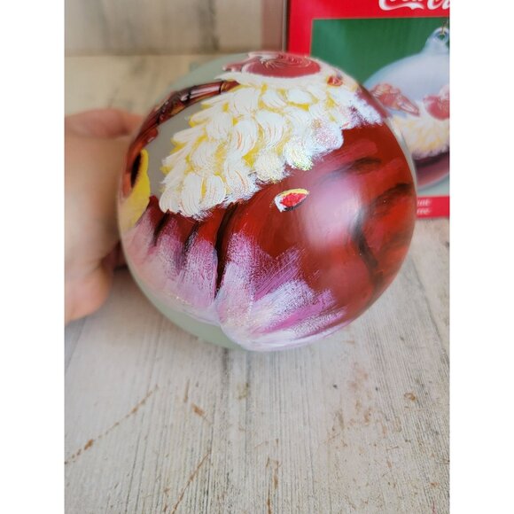 Vintage large Coca-Cola Santa Claus ornament ball Xmas set glass - Picture 4 of 12